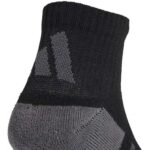 Adidas Essentials Cushioned Quarter Socks Black Gray 3 Pairs - Image 4