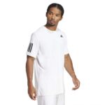 Adidas Club 3 Stripes T-shirt White Black - Image 3