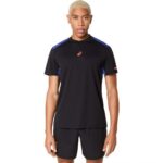 Asics Padel Court SS Top Black Cobalt Blue T-shirt