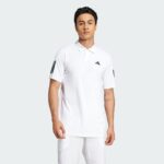 Adidas Club 3 Stripes Polo White And Black T-Shirt - Image 2