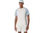 Asics Padel Court Print SS Top Cream Blue T-shirt