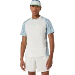 Asics Padel Court Print SS Top Cream Blue T-shirt