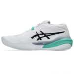 Asics Gel Resolution X Clay Padel Shoes White Aurora Green - Image 2