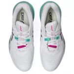 Asics Gel Resolution X Clay Padel Shoes White Aurora Green - Image 4