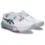 Asics Gel Resolution X Clay Padel Shoes White Aurora Green - Image 3