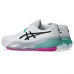 Asics Gel Resolution X Clay Padel Shoes White Aurora Green - Image 5