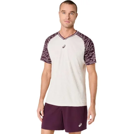 ASICS Court SS Top T-Shirt - Beige - front view