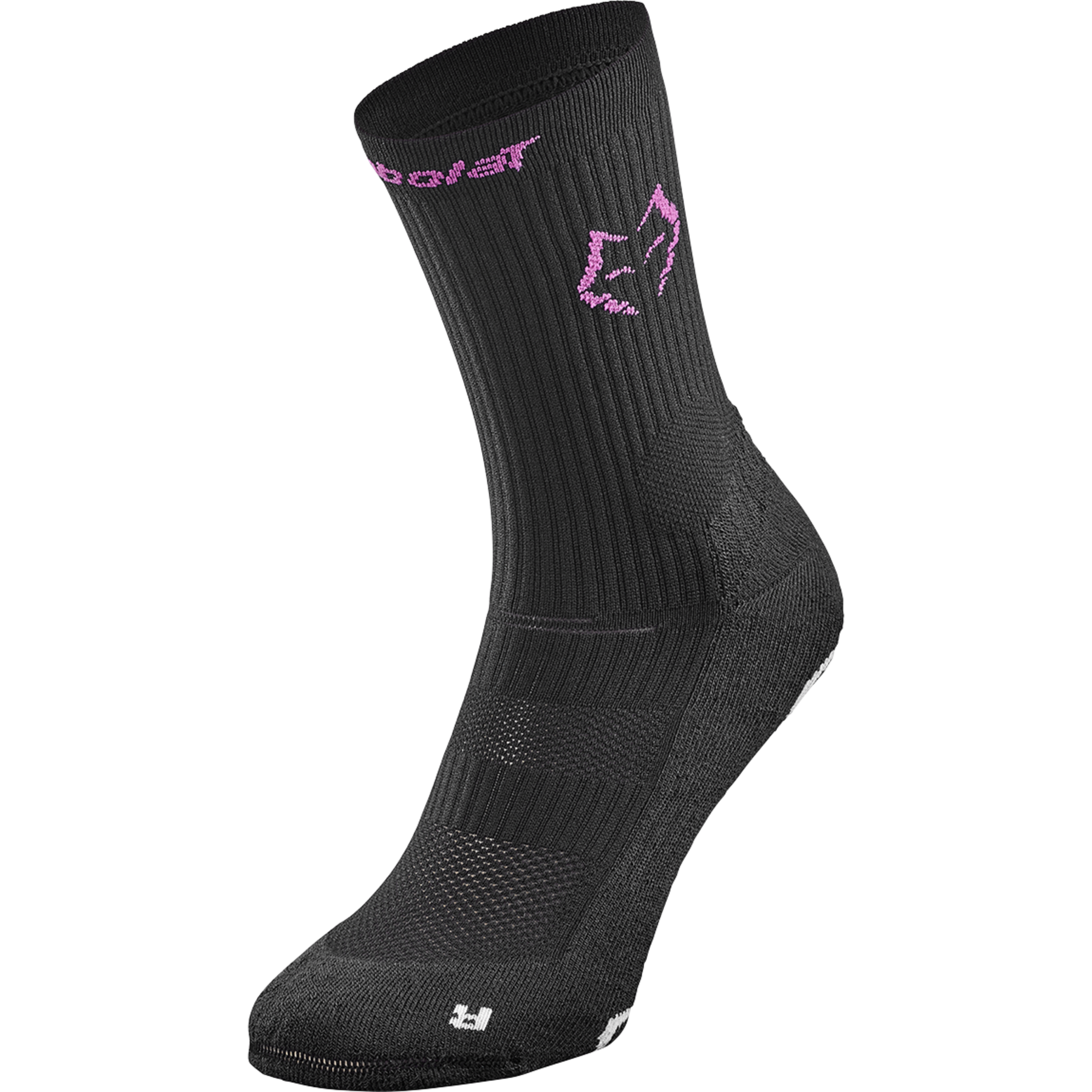 Babolat Juan Lebron Mid Calf Socks 2027 - Black - Left angled view Babolat Juan Lebron Mid Calf Socks 2027 - Black - Left angled view